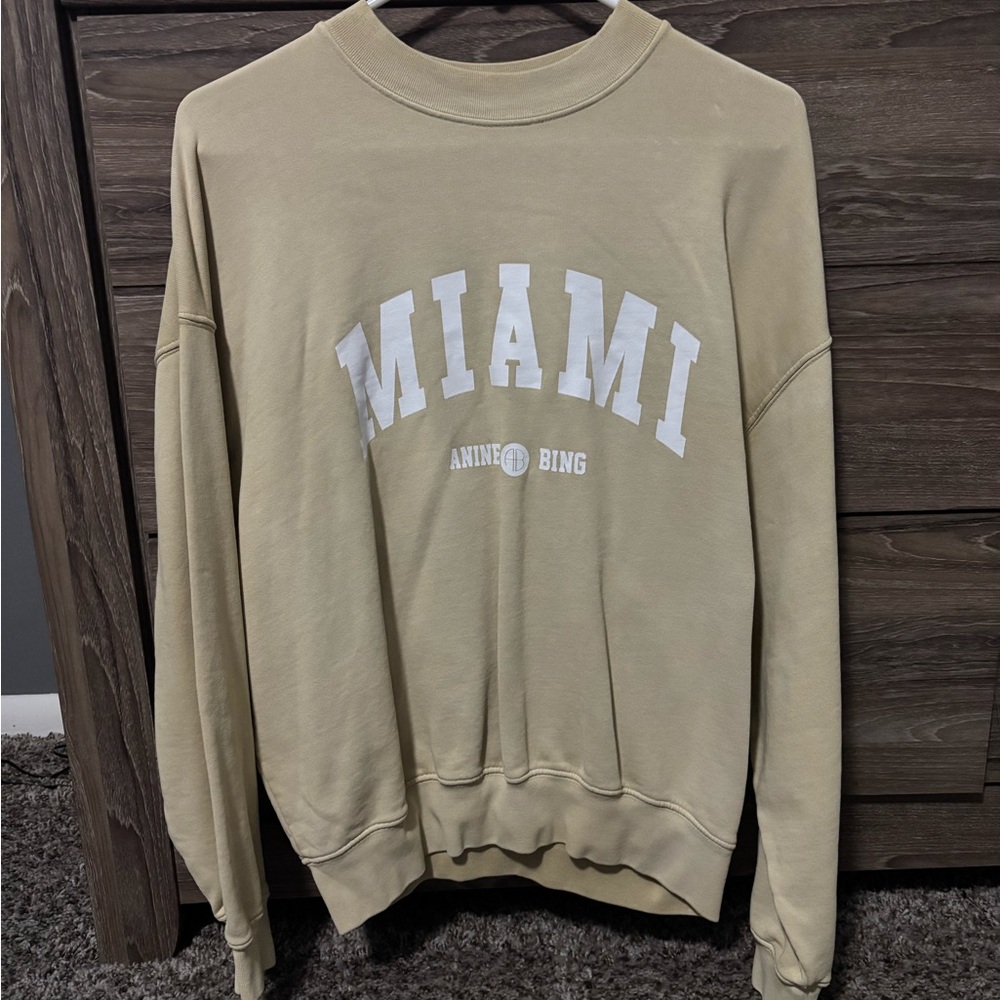 Anine Bing Logo Sweatshirt in pale yellow